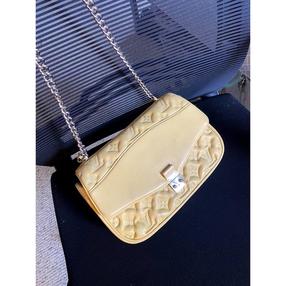 Louis Vuitton Yellow Embroidered Monogram Puffy Lambskin Mama Broderie P… - Picture 1 of 13